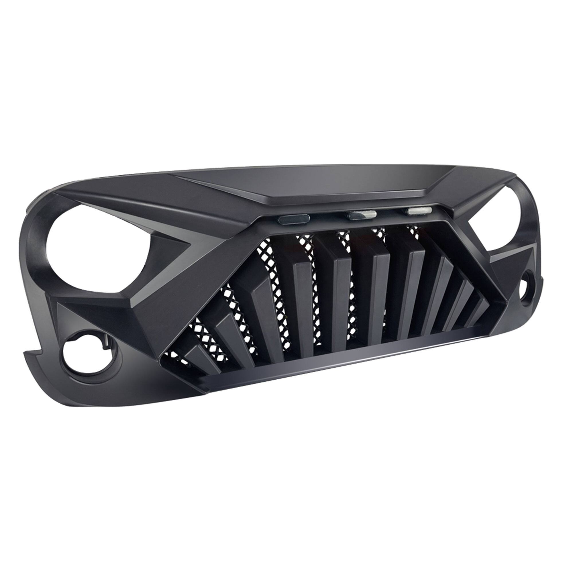 Alt View 7. AMERICAN MODIFIED - AMERICAN MODIFIED Front Goliath Grill Compatible w/ 2007-18 Jeep Wrangler JK - Matte Black.