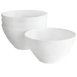 Gibson - Ultra Patio 4 Piece Tempered Opal Glass Dessert Bowl Set - White