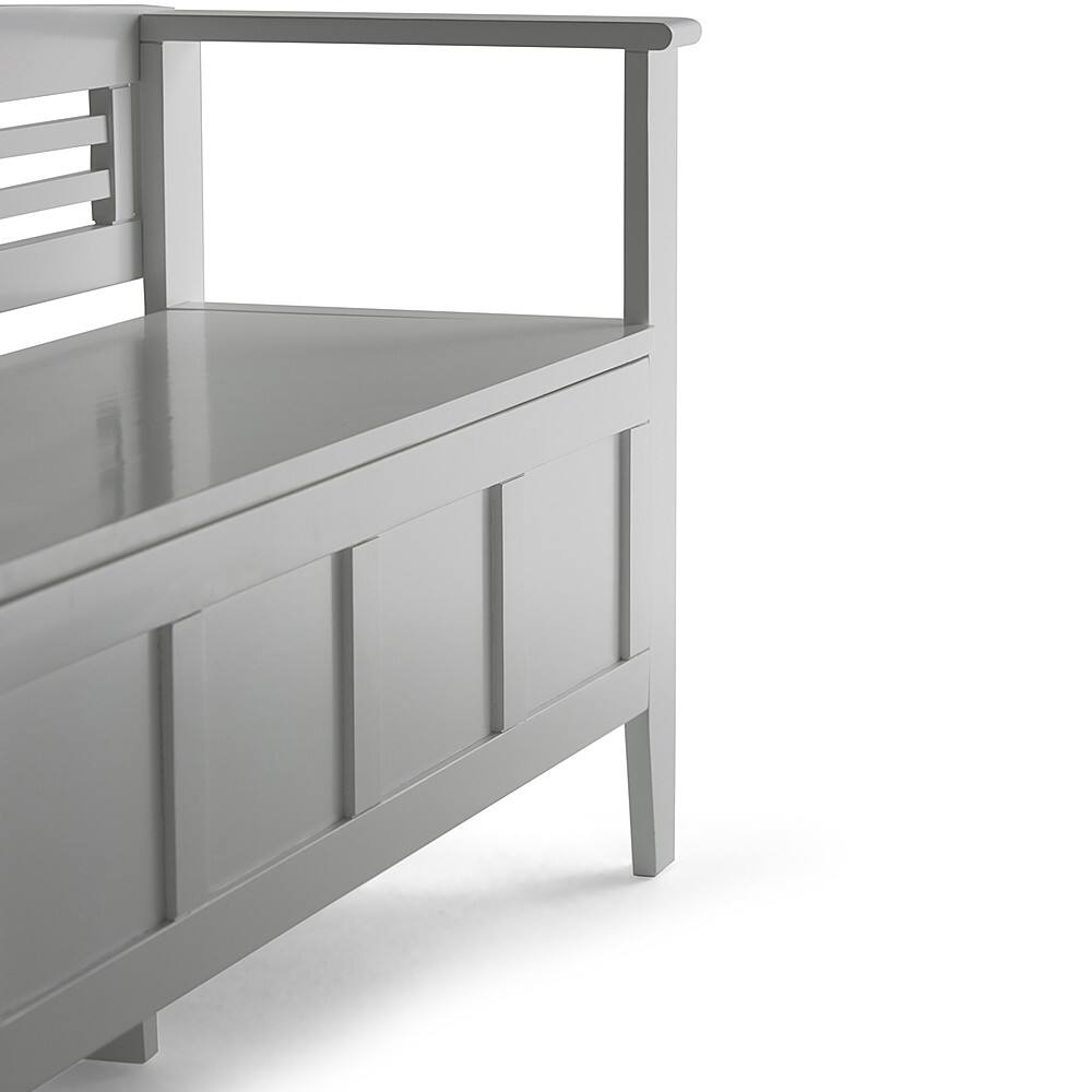 Alt View 13. Simpli Home - Adams Entryway Storage Bench With Backrest - White.