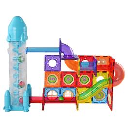 Link - 72 Piece Kids Magnetic Building Blocks Tile 3D Construction Set - Creative Educational Toy - Bright Colors