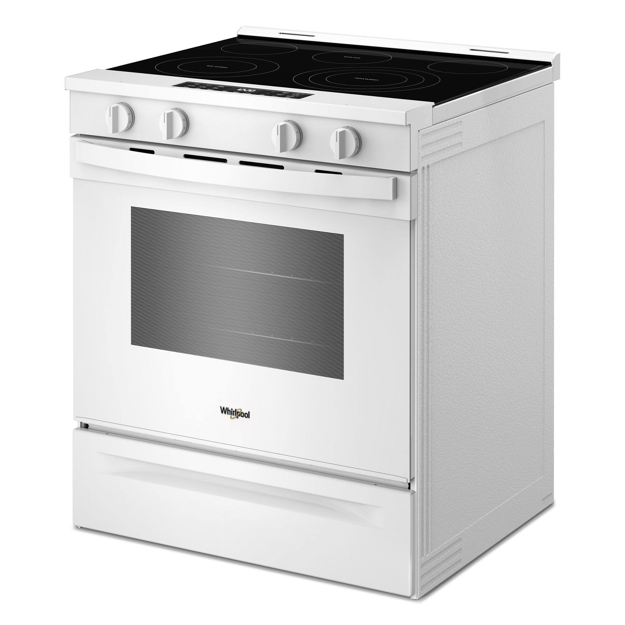 Angle. Whirlpool - 5.0 Cu. Ft. Slide-In Electric Range with Air Cooking Technology - White.