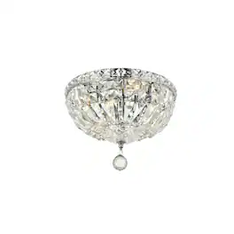 Elegant Lighting - Tranquil 4 light Flush Mount Clear Royal Cut Crystal - Chrome