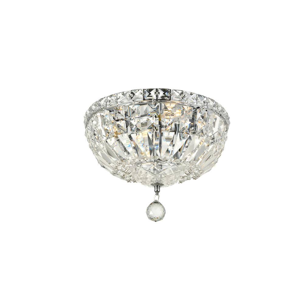 Front. Elegant Lighting - Tranquil 4 light Chrome Flush Mount Clear Royal Cut Crystal - Chrome.