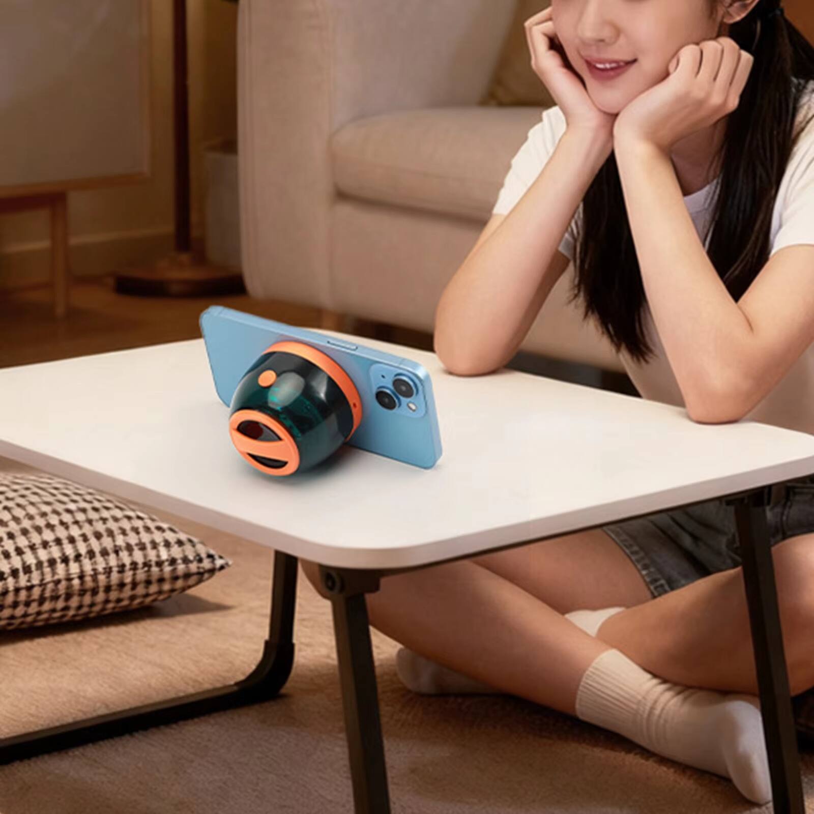 Alt View 2. Luckbyte - 3 in 1 Magnetic Portable BT Speaker with Phone Holder RGB Light for Outdoor Hiking Cycling.