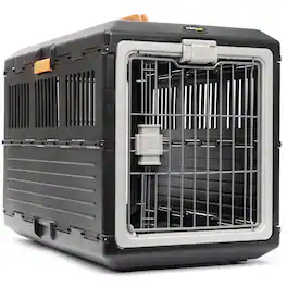 Mirapet - Pet Carrier, Collapsible Crate for Large Dogs or Cats, 26", Black/Orange