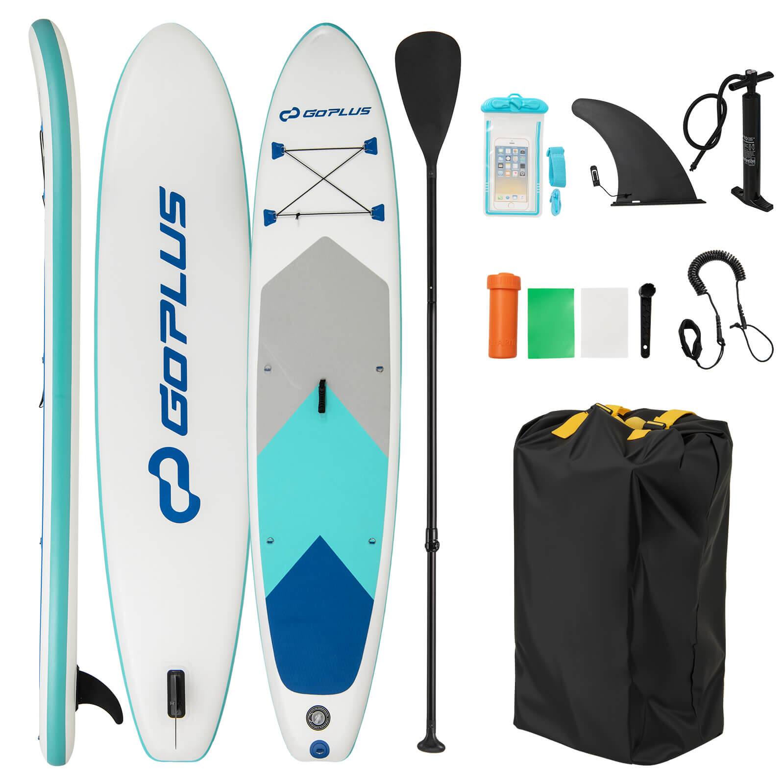 Costway - 11' Inflatable Stand Up Paddle Board whth Accessories Paddle Hand Pump Repair Kit - Multi-color