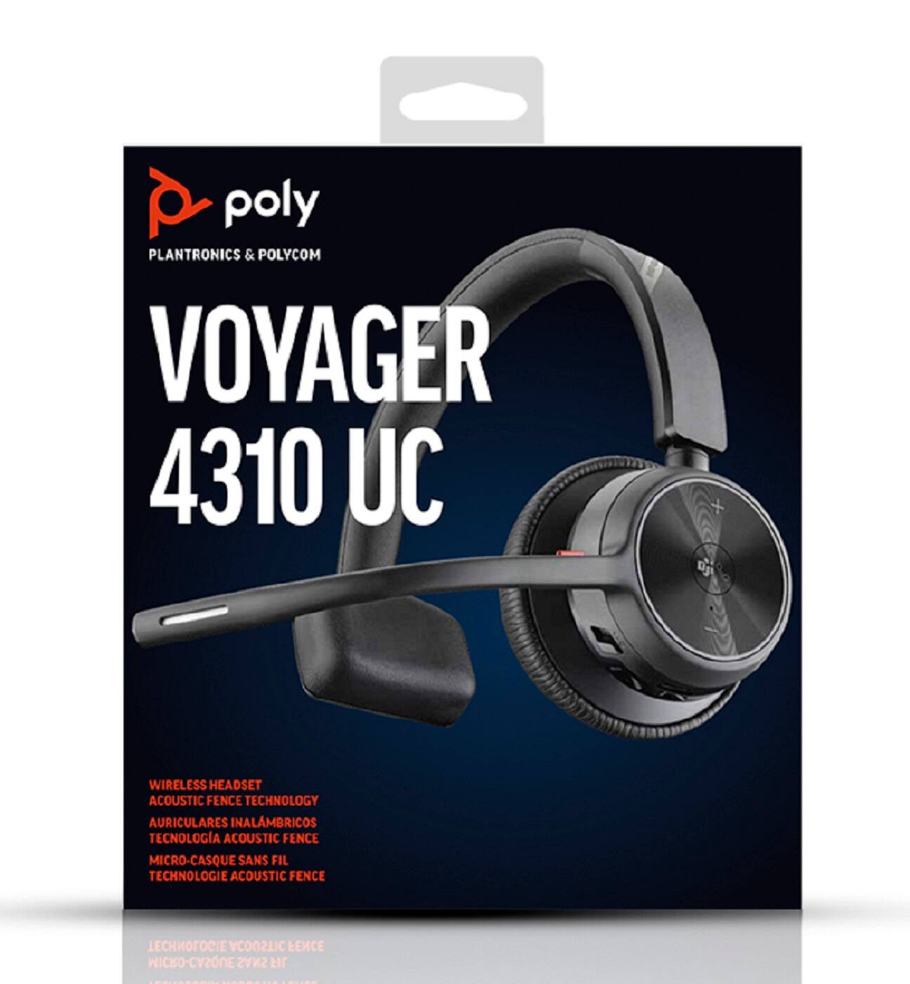 Alt View Zoom 11. Poly - formerly Plantronics - Voyager 4310 Wireless Noise Cancelling Single Ear Headset with mic - Black.