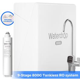 Waterdrop - X8-Alkaline Mineral pH+ Tankless Reverse Osmosis System Extra F2 Filter - White