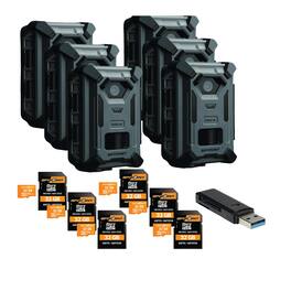 Spypoint - Force 40MP 4K Trail Camera (6 Pack) Bundle with Accessories