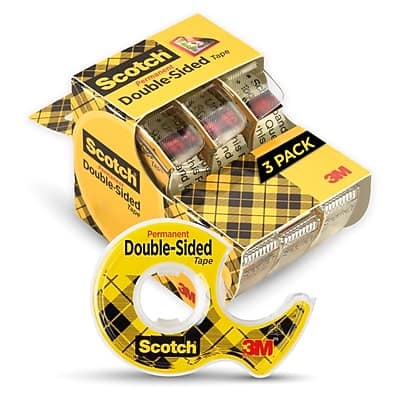 "Scotch - Permanent Double Sided Tape with Refillable Dispenser, 0.5"" x 7 yds., 1"" Core, 3/Pack (3136) - Clear" price history on PriceWatchPro