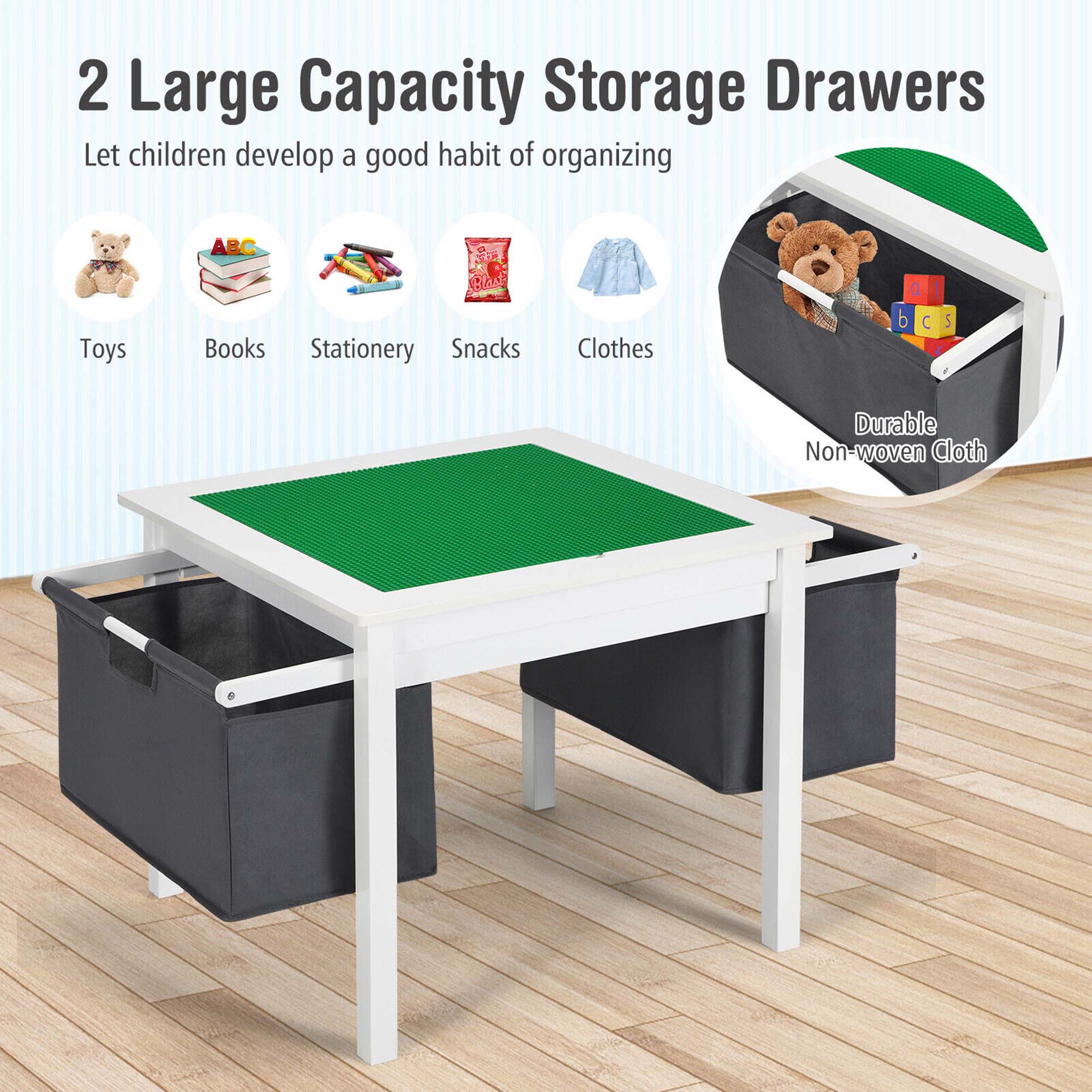 2 Large Capacity Storage Drawers  
Let children develop a good habit of organizing  

Toys  
Books  
Stationery  
Snacks  
Clothes  

Durable Non-woven Cloth