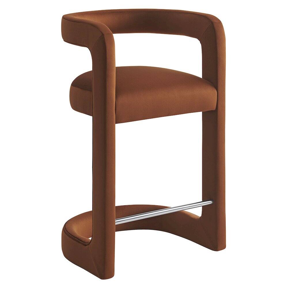 Modway - Winslow Performance Velvet Counter Stool - Brown