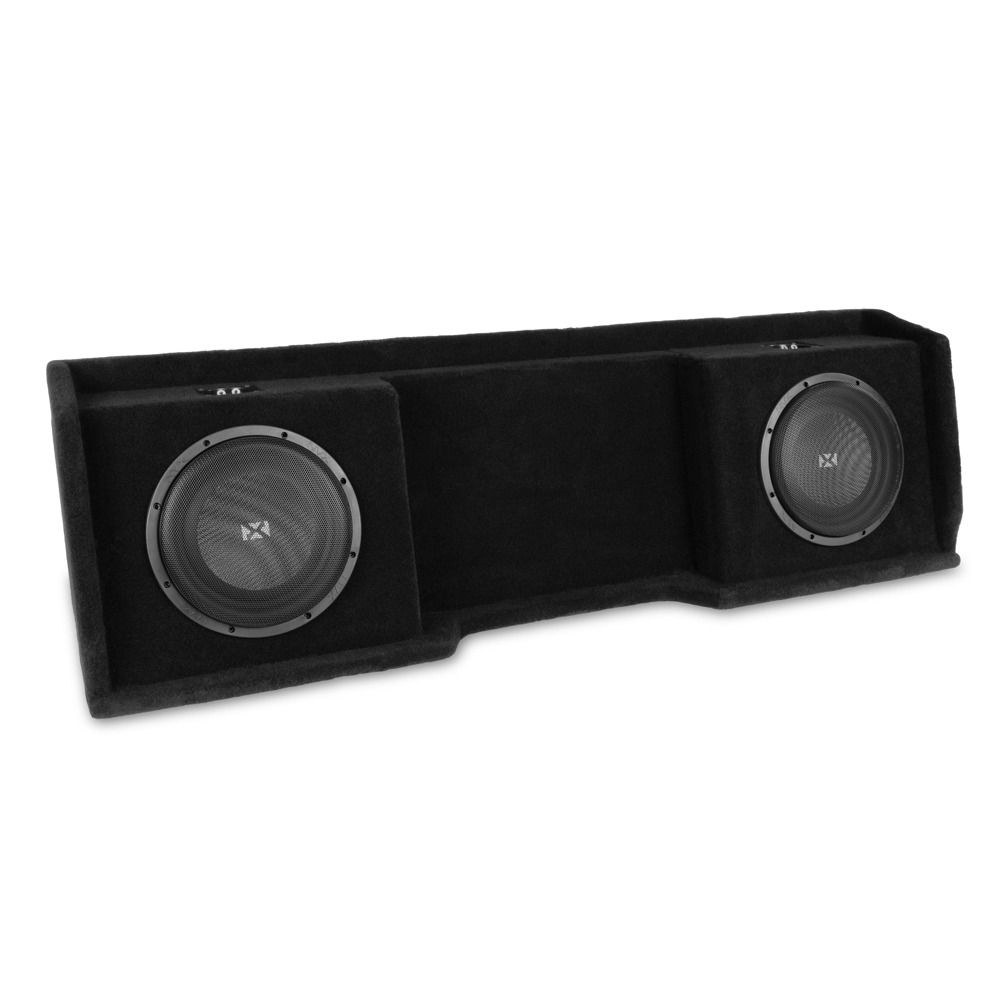 NVX - 1999-2006 Silverado/Sierra Extended Cab Bass Package - Dual 10" Sealed Subwoofer Enclosure & Amplifier Bundle - Black