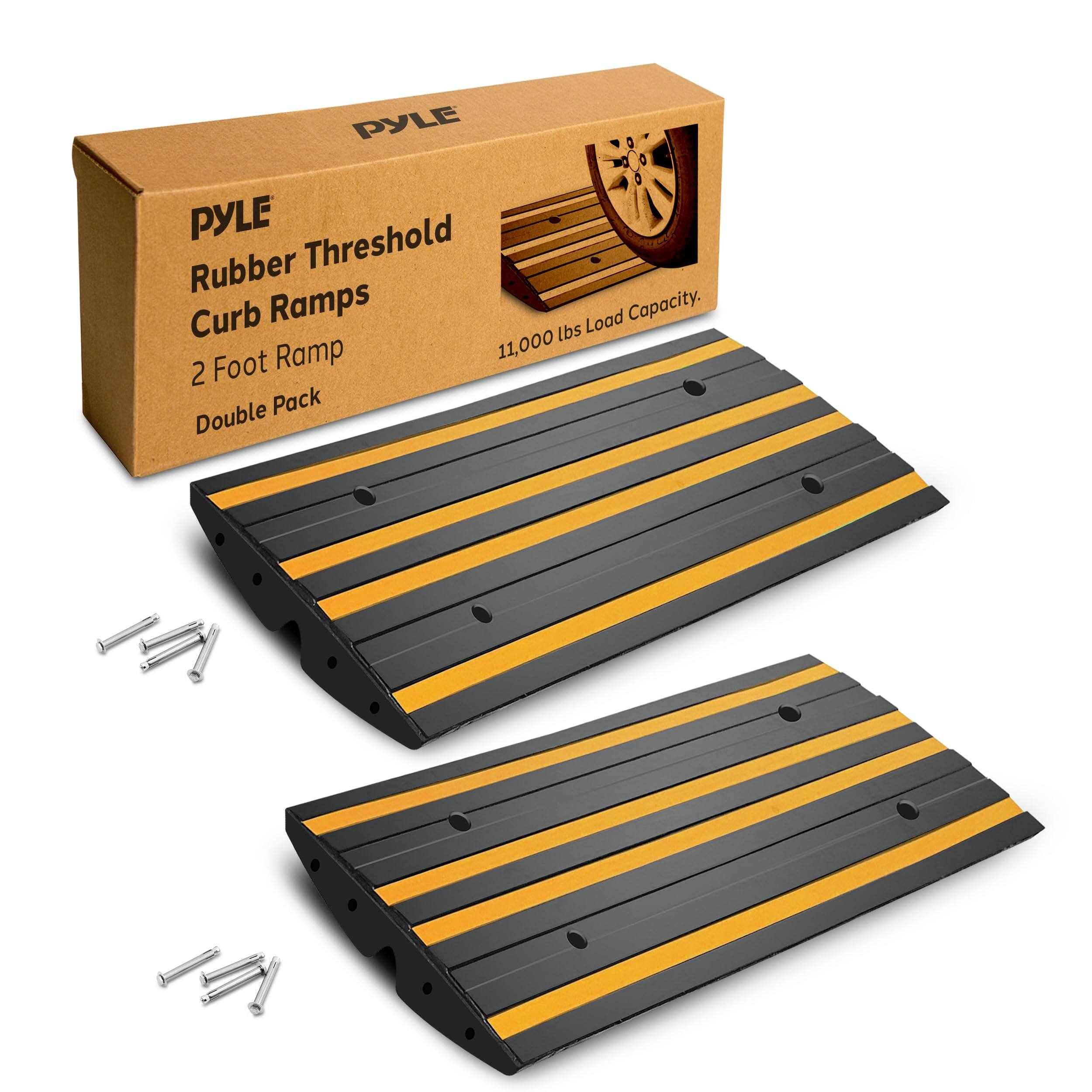 PYLE Rubber Threshold Curb Ramps  
2 Foot Ramp  
Double Pack  
11,000 lbs Load Capacity