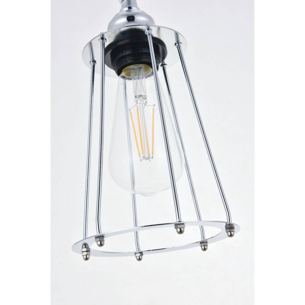 Back. Living District - Auspice 1 Light Chrome Pendant - Chrome.