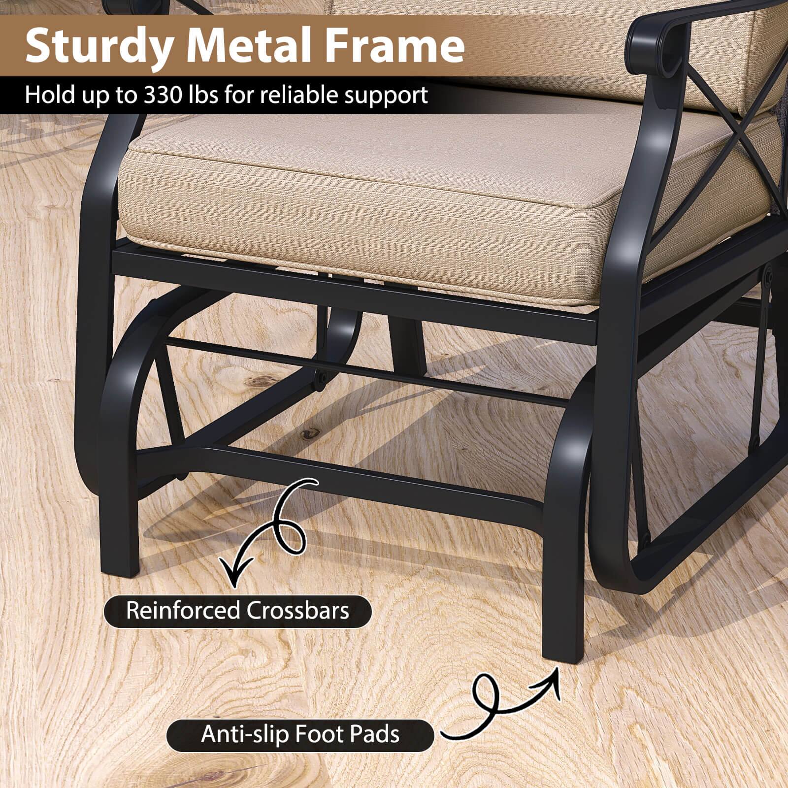 Sturdy Metal Frame  
Hold up to 330 lbs for reliable support  

Reinforced Crossbars  
Anti-slip Foot Pads