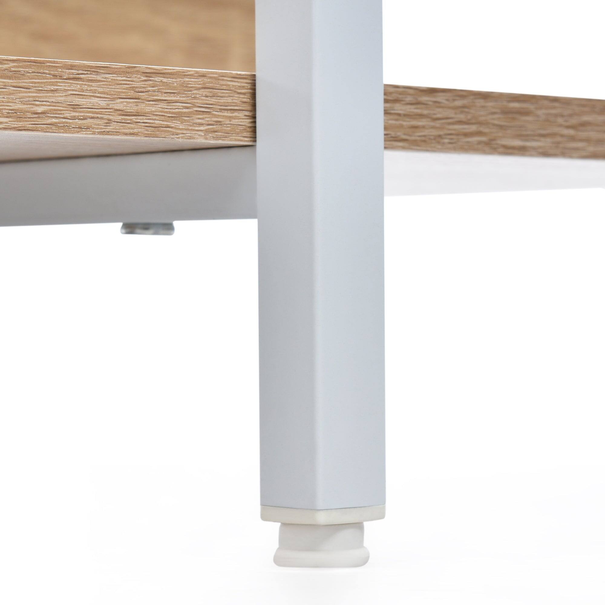 Alt View 7. Boyel Living - 5 Tier Bookcase Home Office Open Bookshelf Vintage Industrial Style MDF White Metal Frame Oak - White+Oak.