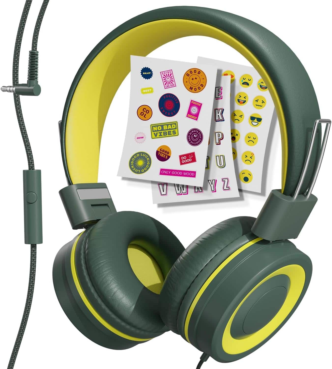 MYZI Kids Headphones – Foldable Wired On Ear Headphones with Mic