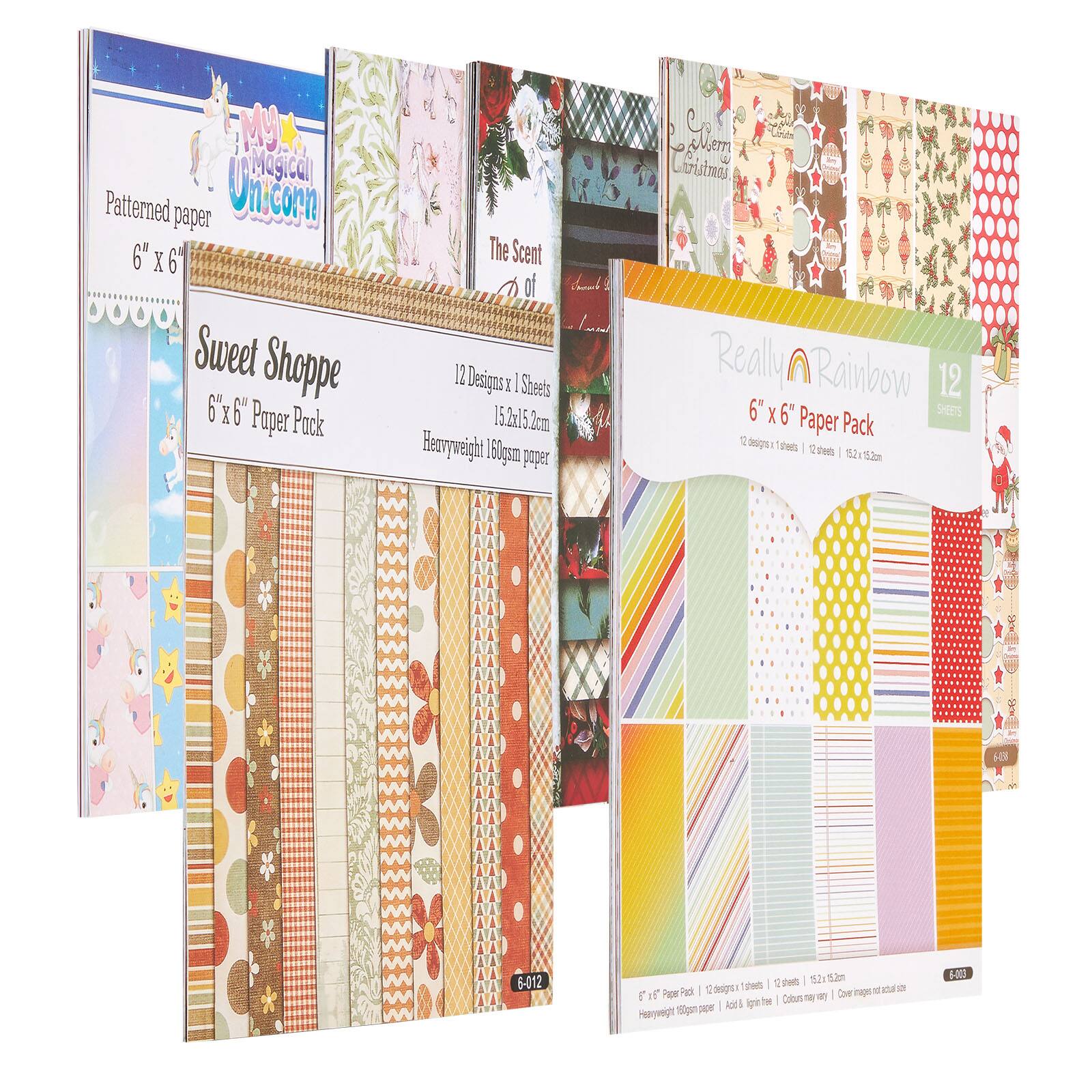 M Magical Patterned paper Unicorn 6" X 6" Sweet Shoppe 6"x6" 6" Paper Pack The Scent of dant A . 12 Designs 1 Sheet 15.2x15.2cm Heoryweight 160gsm paper J Clen Cotls 1 s Really Rainbow 12 6" X 6" Paper SHEETS Pack 12 designs 12 sheets 12 12m + 6-012 dree 121 52n hees I T of Ppe Pd I s I Coeringnaculs Coe apo a tHr Colors spe I Acit Ipitee Hepwg 150pm 4-00