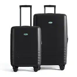 Bagsmart - Adventure Seeker Kit Luggage Set, 2-Piece Expandable Hardside Suitcases with Spinner Wheels & TSA Lock - Black