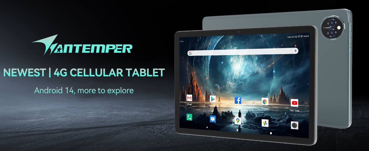 VANTEMPER  
NEWEST | 4G CELLULAR TABLET  
Android 14, more to explore