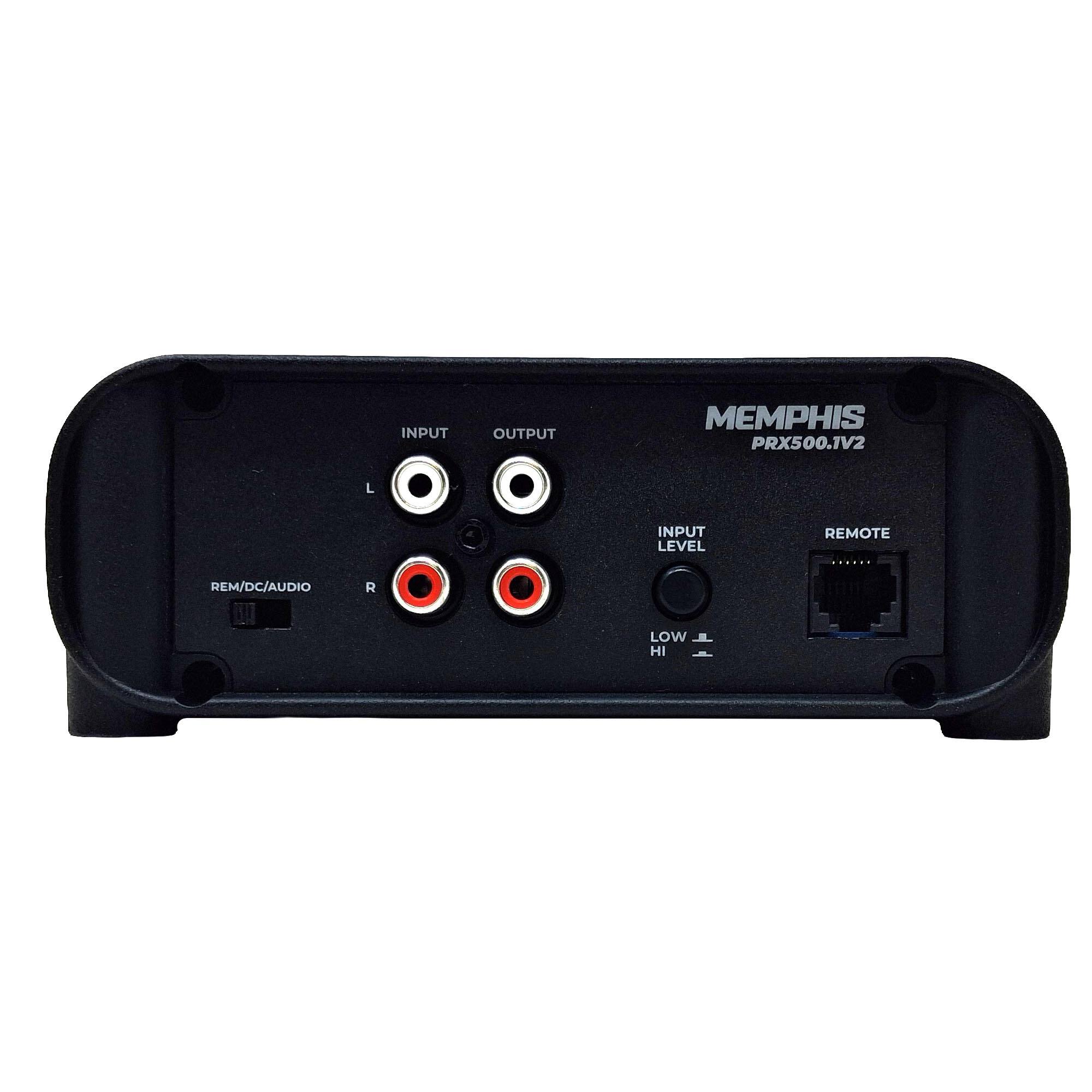 MEMPHIS PRX500.1V2

INPUT
L
R

OUTPUT

INPUT LEVEL
REMOTE

REM/DC/AUDIO

LOW HI