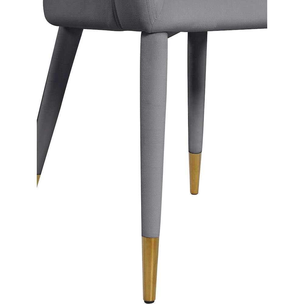 Alt View 4. Meridian Furniture - Destiny Grey Velvet Dining Chair - Grey.