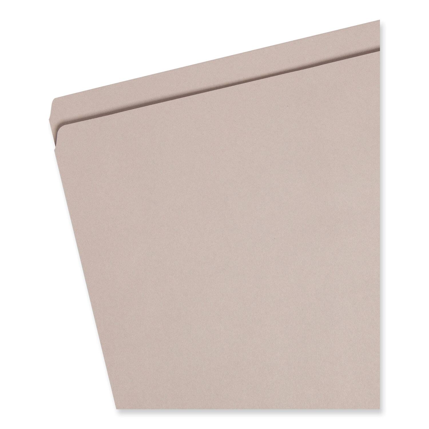 Angle. Smead Manufacturing - Reinforced Top Tab Colored File Folders, Straight Tabs, Letter Size, 0.75" Expansion, Gray, 100/Box.