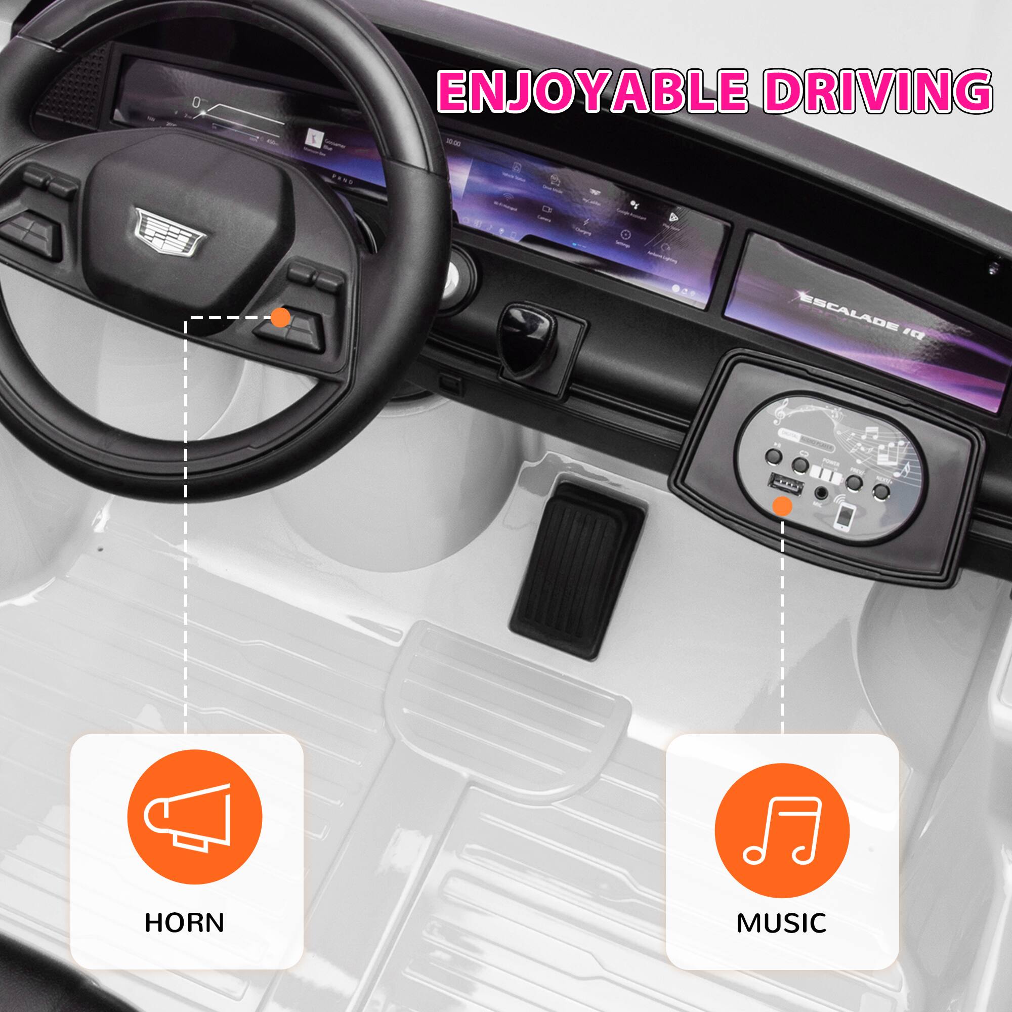 ENJOYABLE DRIVING

- HORN
- MUSIC