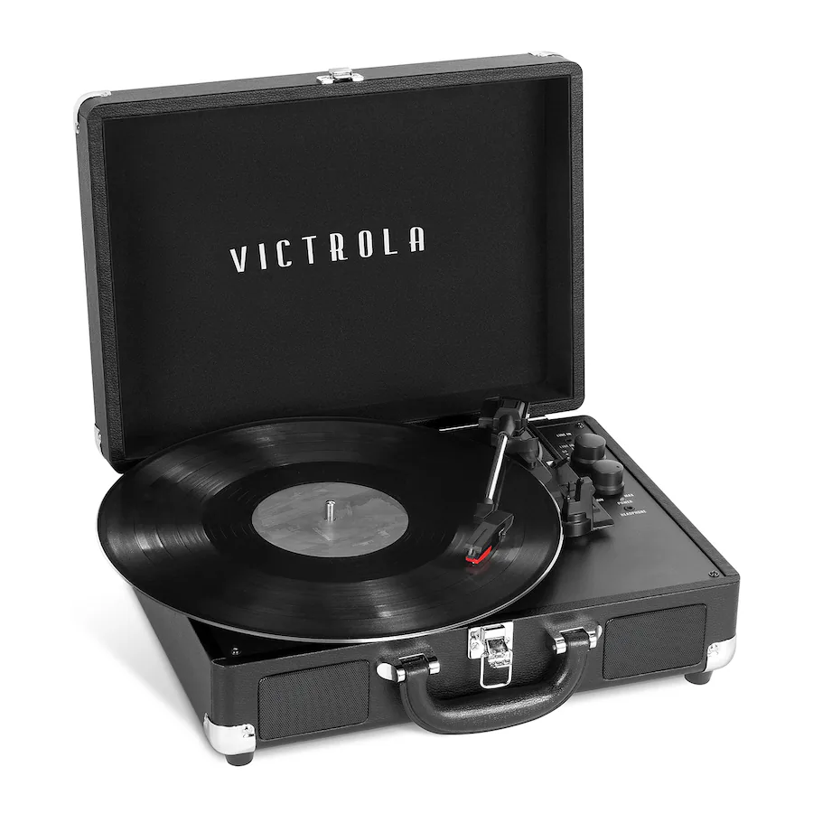 Victrola Journey+ Cassette Bluetooth Suitcase Record Player Black VSC ...
