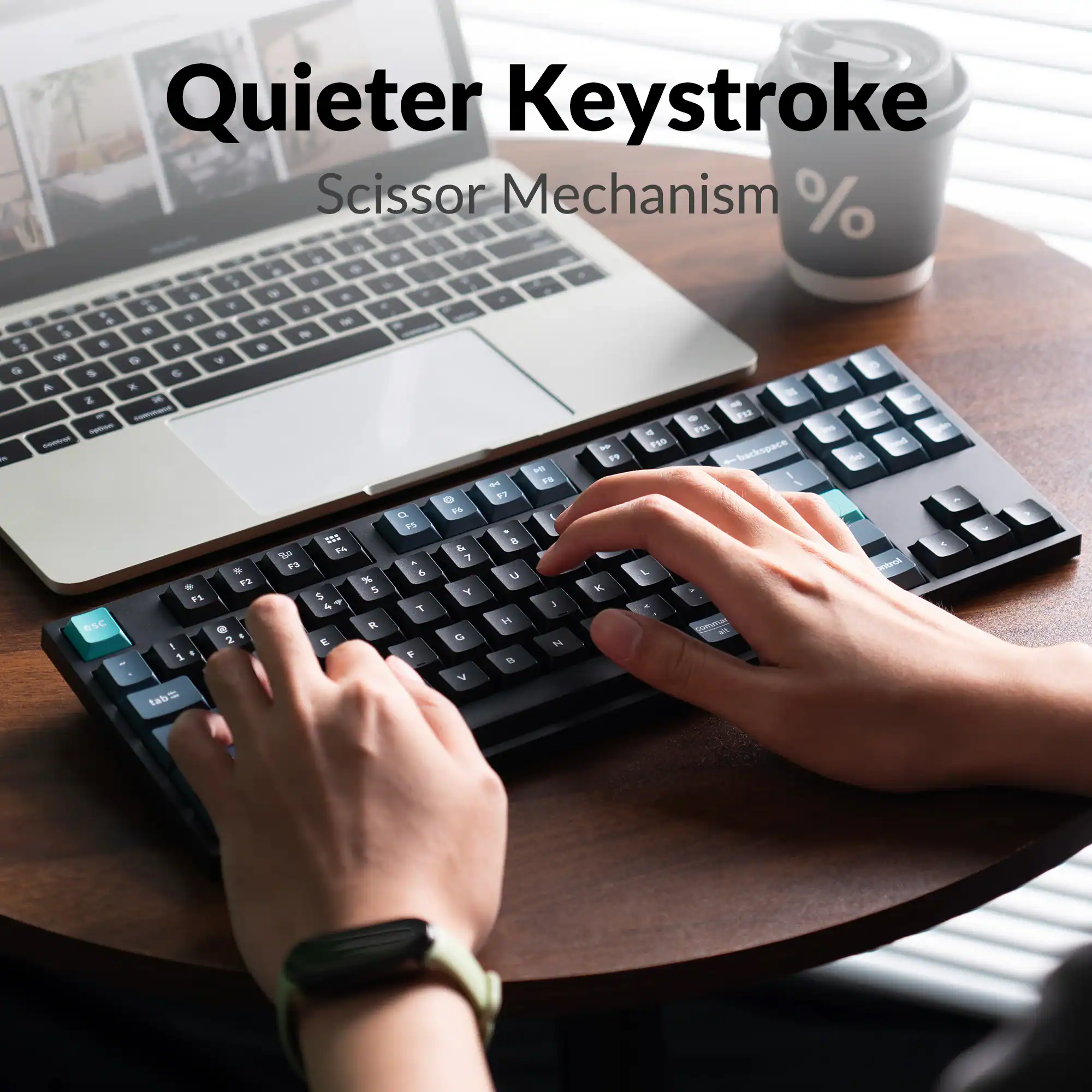 Quieter Keystroke Scissor Mechanism