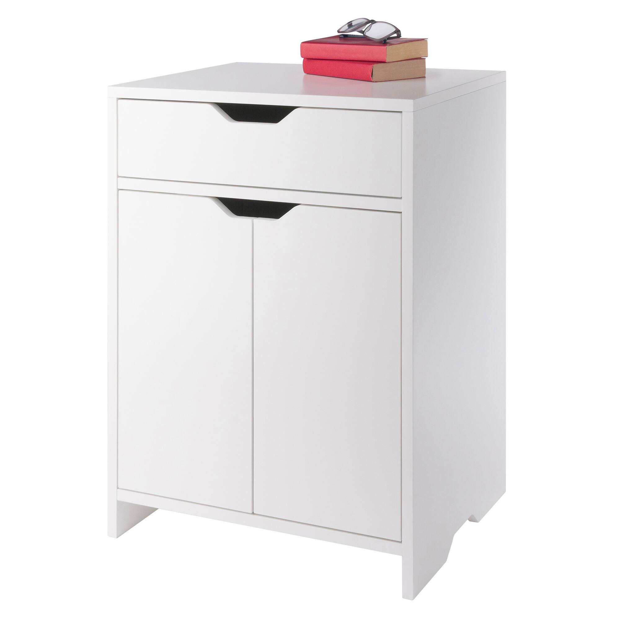 Alt View 6. Winsome Wood - Nova 1-Drawer Storage Cabinet - White.