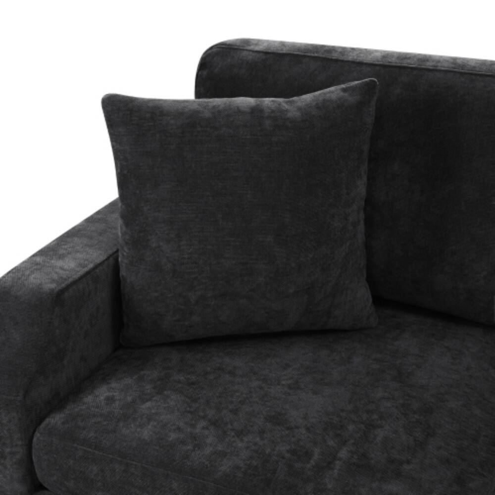 Alt View 4. LUCKY ONE - 81.9" L-Shaped Sectional Sofa Bed w/ Pull-Out Sleeper & Hidden Storage Compartment - Black.