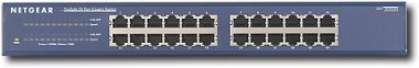 NETGEAR - 24-Port 10/100/1000 Mbps Gigabit Unmanaged Switch - Blue - Front_Zoom