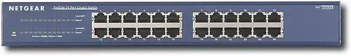 Front. NETGEAR - 24-Port 10/100/1000 Mbps Gigabit Unmanaged Switch - Blue.