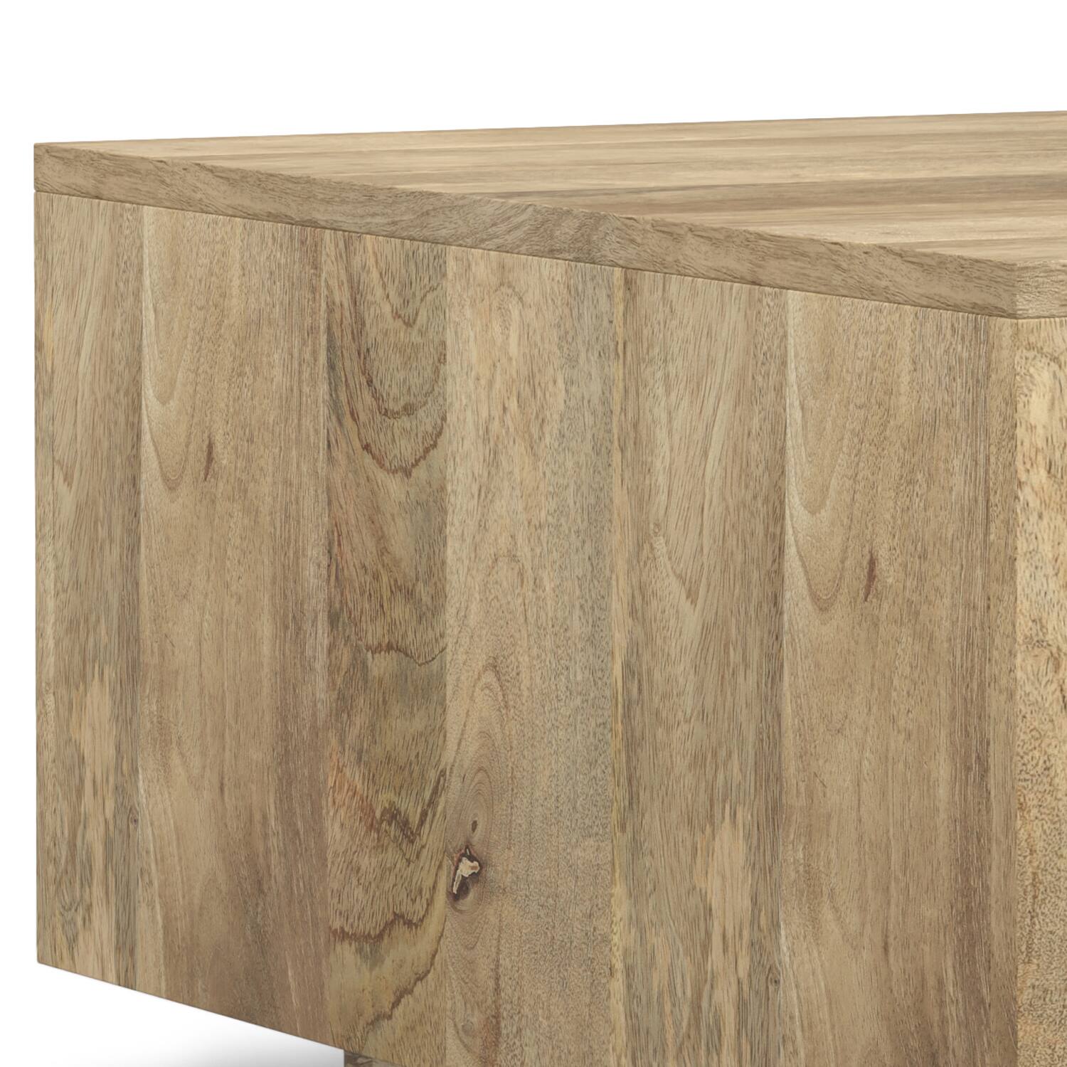 Alt View 6. Simpli Home - Lockhart SOLID MANGO WOOD 30 inch Wide Square Modern Square Coffee Table in Natural, Fully Assembled - Natural.