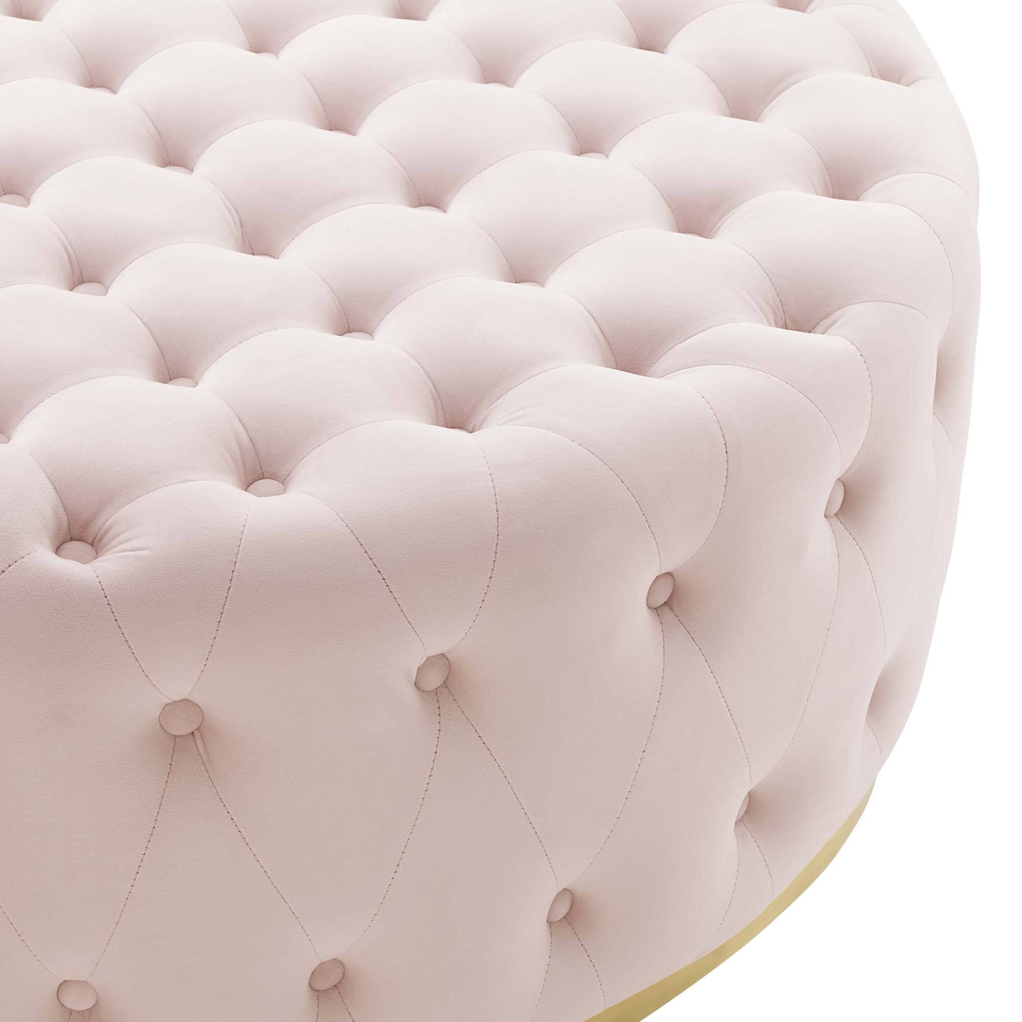 Alt View 2. Modway - Ensconce Tufted Performance Velvet Round Ottoman by Modway - EEI-4326-PNK.