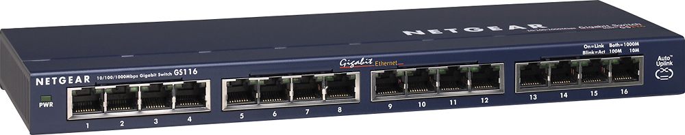 16-Port RJ-45 10/100/1000 Mbps Gigabit Ethernet Switch