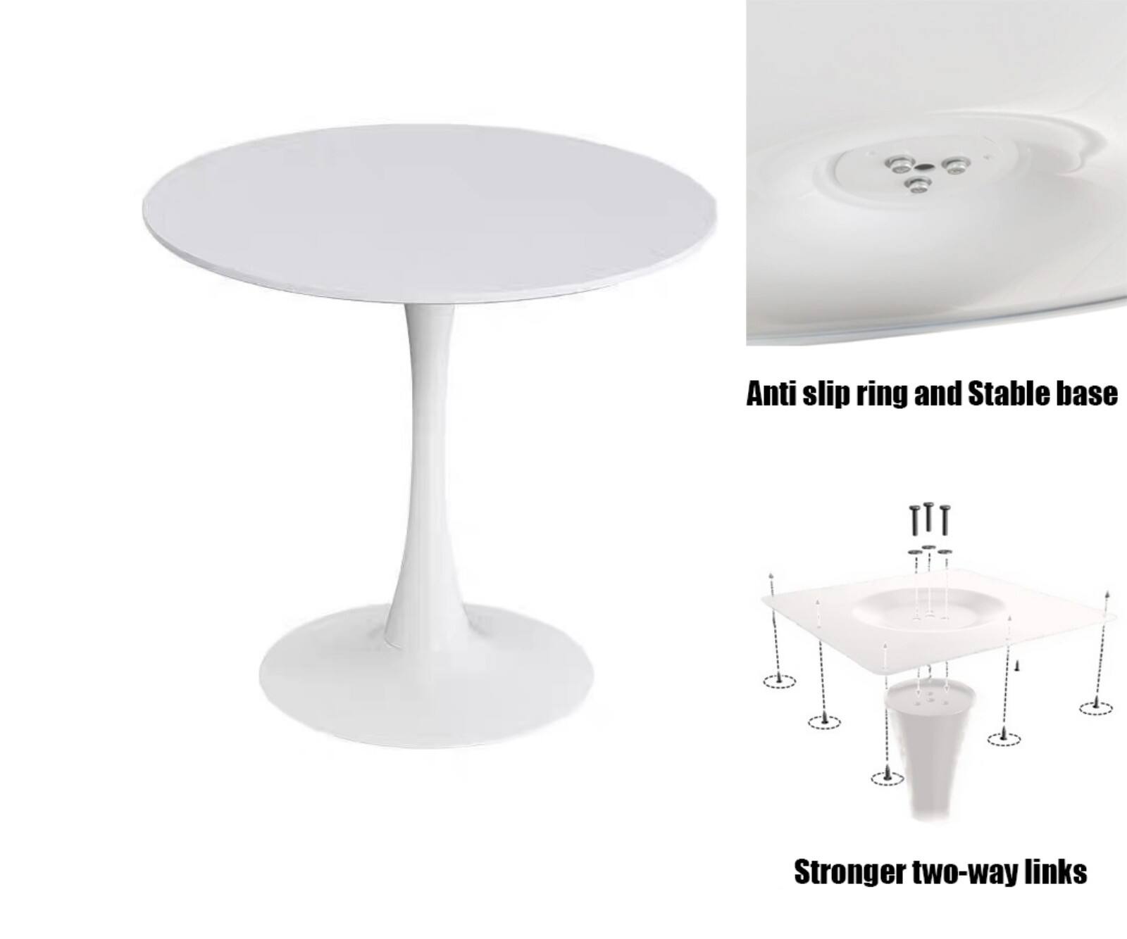 Anti slip ring and Stable base

Stronger two-way links