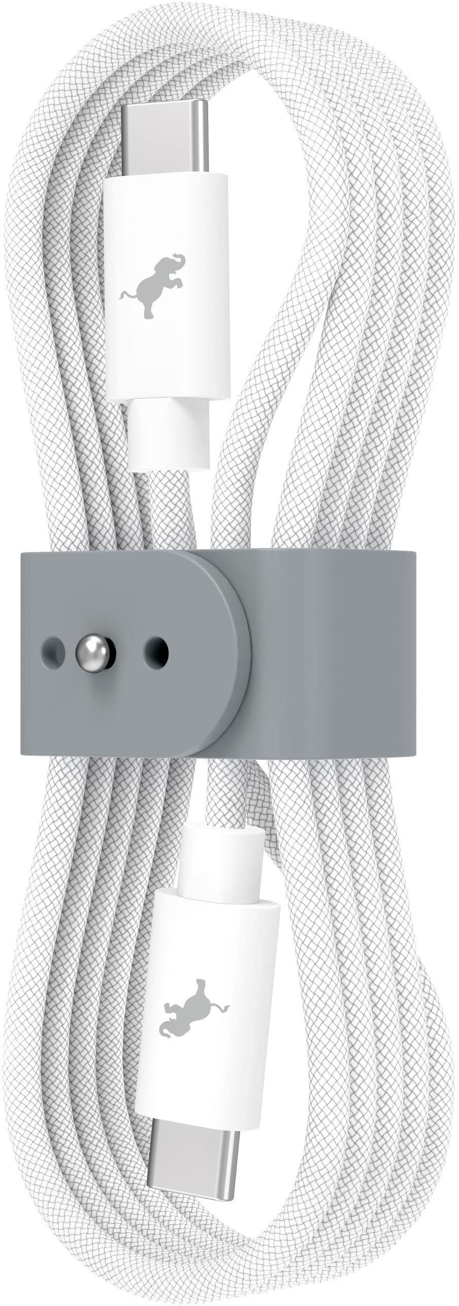 Front. Nimble - Powerknit USB-C to USB-C Cable 1M/3.3FT Fast Charging for iPhone 17–15, iPad, MacBook Air/Pro 2018–2022, Samsung & More - White.