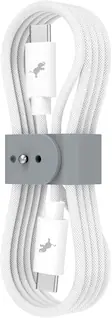 Front. Nimble - Powerknit USB-C to USB-C Cable 1M/3.3FT Fast Charging for iPhone 17–15, iPad, MacBook Air/Pro 2018–2022, Samsung & More - White.