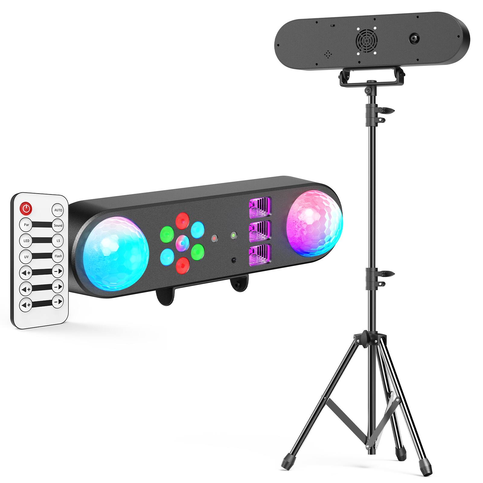 Alt View 8. UKing - 5in1 DJ Party Lights w/Stand RGBW UV Party Stage Lighting System DMX & Remote.
