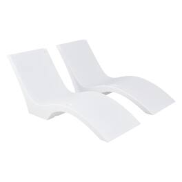 VEVOR - Pool Lounge Chairs, Set of 2 Chaise Lounger, Water Weighted In-Pool Lounger Chairs for up to 9" Water Depths - White