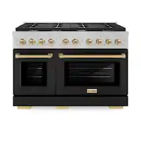 ZLINE - Autograph 48 in. Paramount Gas Range with Bronze Accents (SGRSZ-BLM-48-CB) - Black - Front_Zoom