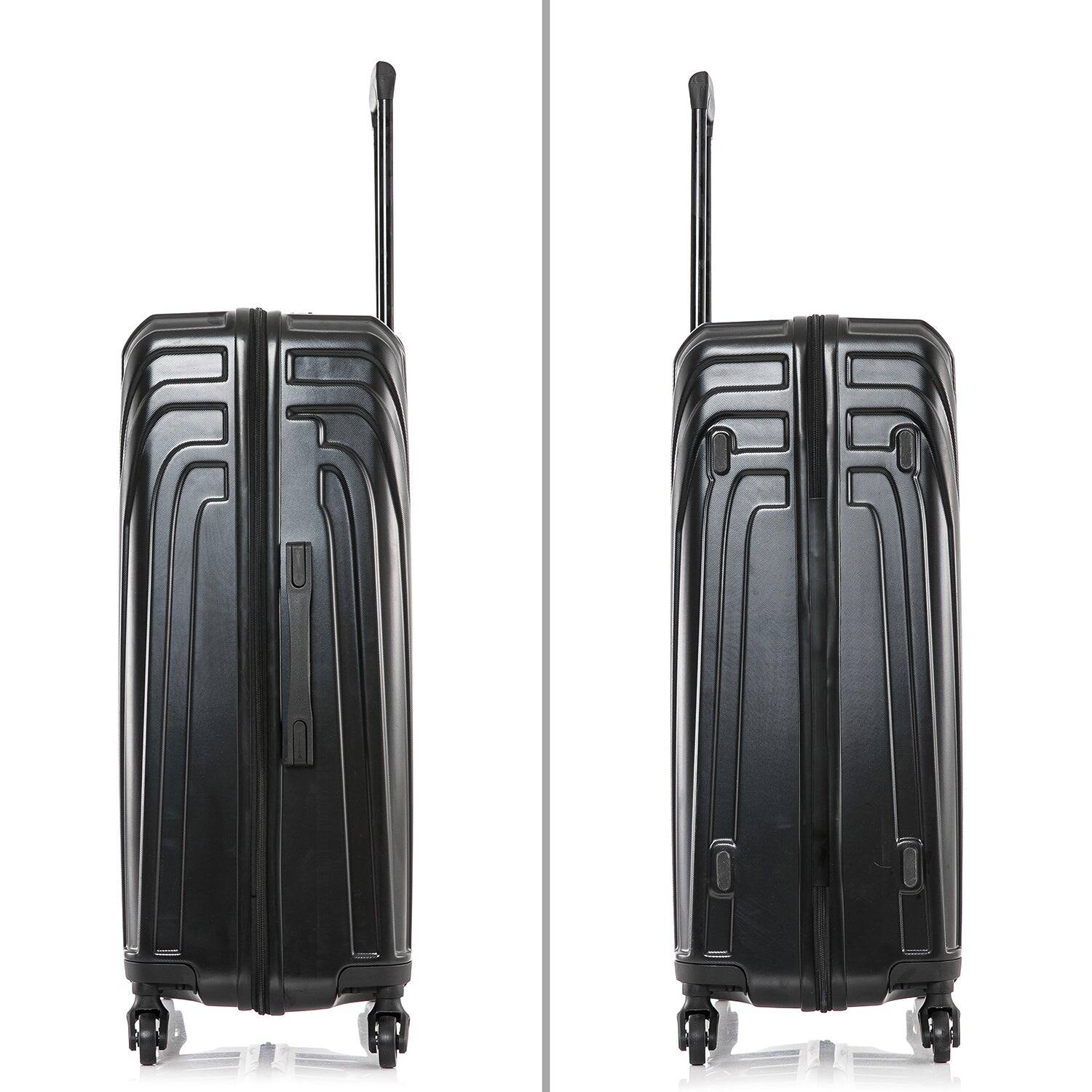 Alt View 2. InUSA - Vasty Lightweight Hardside Spinner 3 Piece Luggage Set  20"/24"/28" - BLACK.