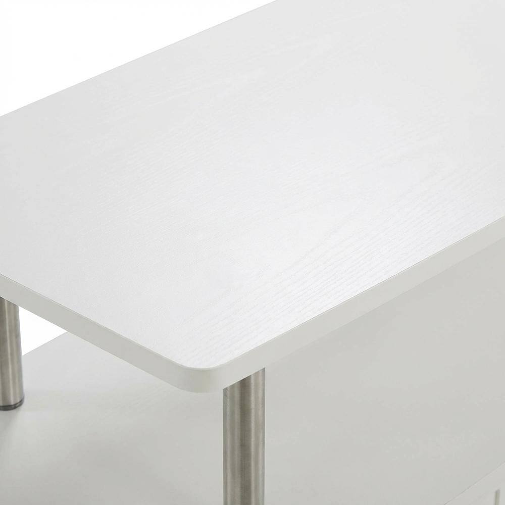 Alt View 4. FurniFact - White TV Stand with 3 Storage Cabinets and Shelf for Up to 55-Inch TVs - White.
