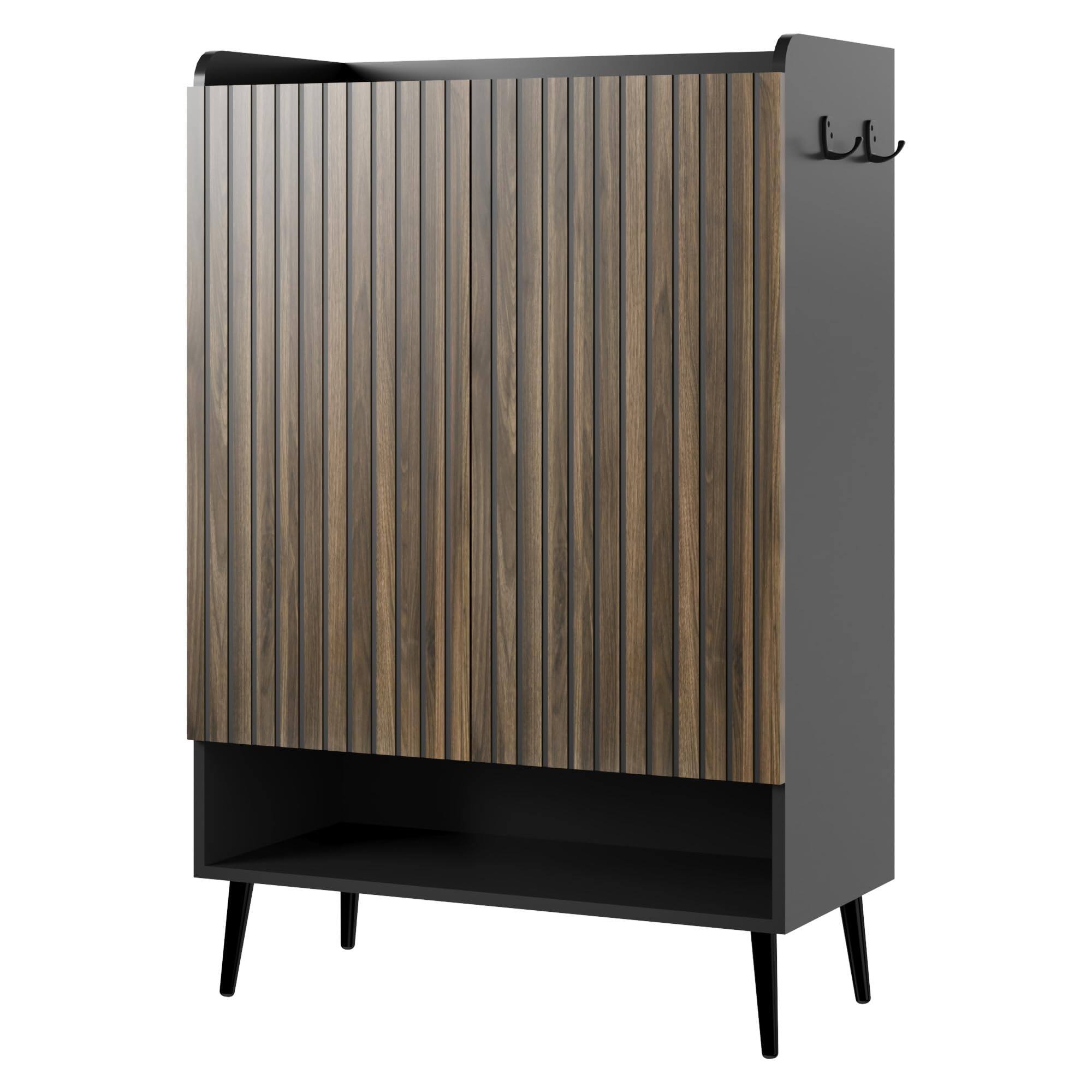 Alt View 3. Babevy - Shoe Cabinet, Large Shoe Cabinet with 2 Doors, Adjustable Shelves, Shoe Organizer with Doors - Black.