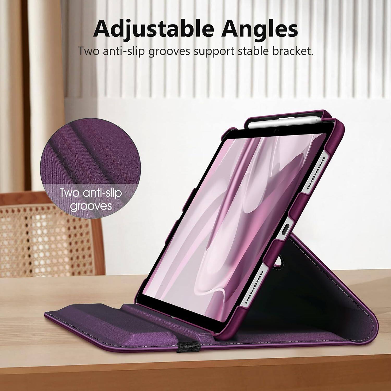 Adjustable Angles  
Two anti-slip grooves support stable bracket.  
Two anti-slip grooves