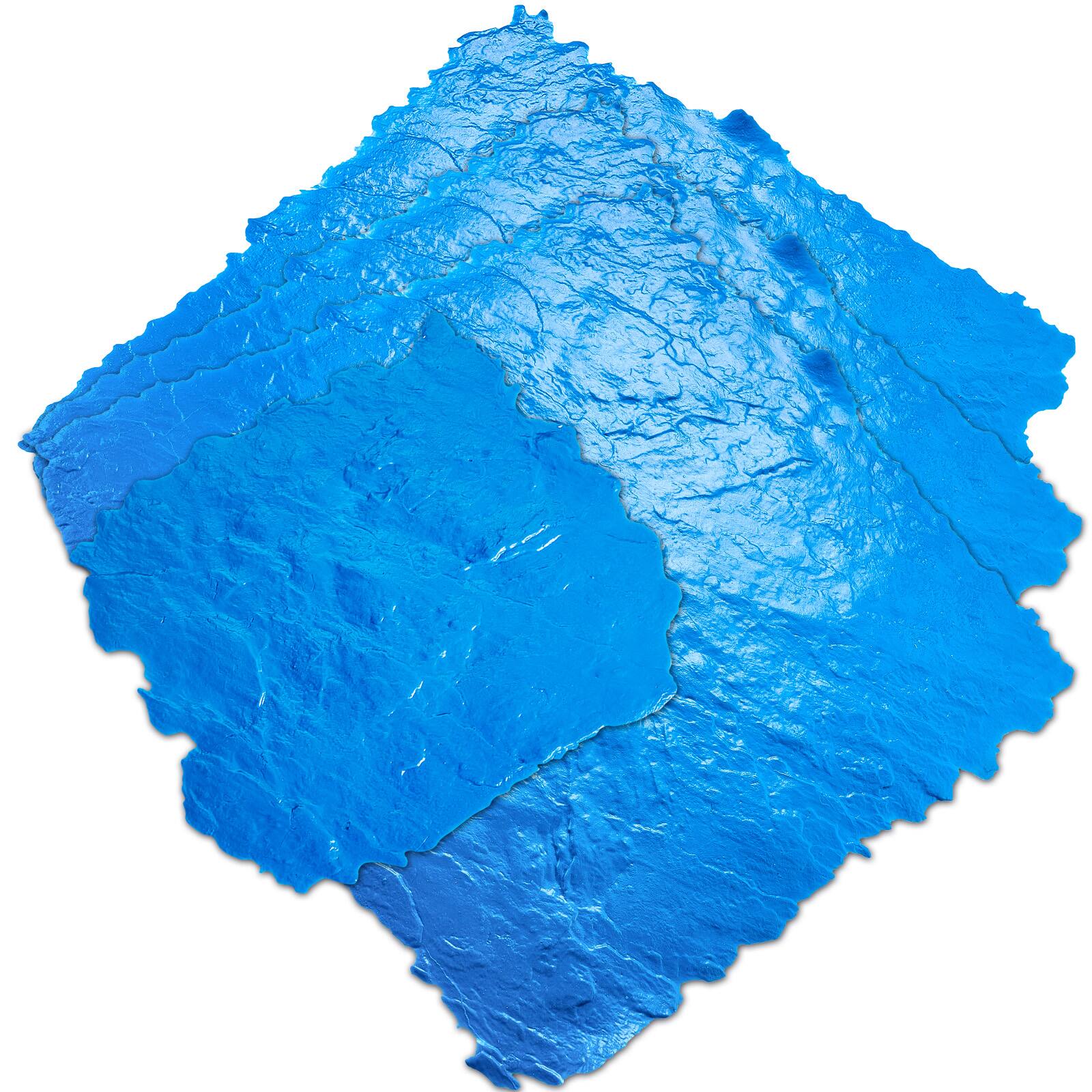 Alt View 5. VEVOR - Concrete Stamps Mat, 36 x 36 in & 18 x 18 in, 4 pcs Concrete Texturing Skin Polyurethane Stamp Stone Tile Texture Mat - Blue.