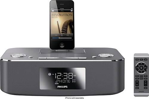 Front Standard. Philips - Refurbished Docking System for Select Apple® Devices and Most MP3 Players - Aluminum.